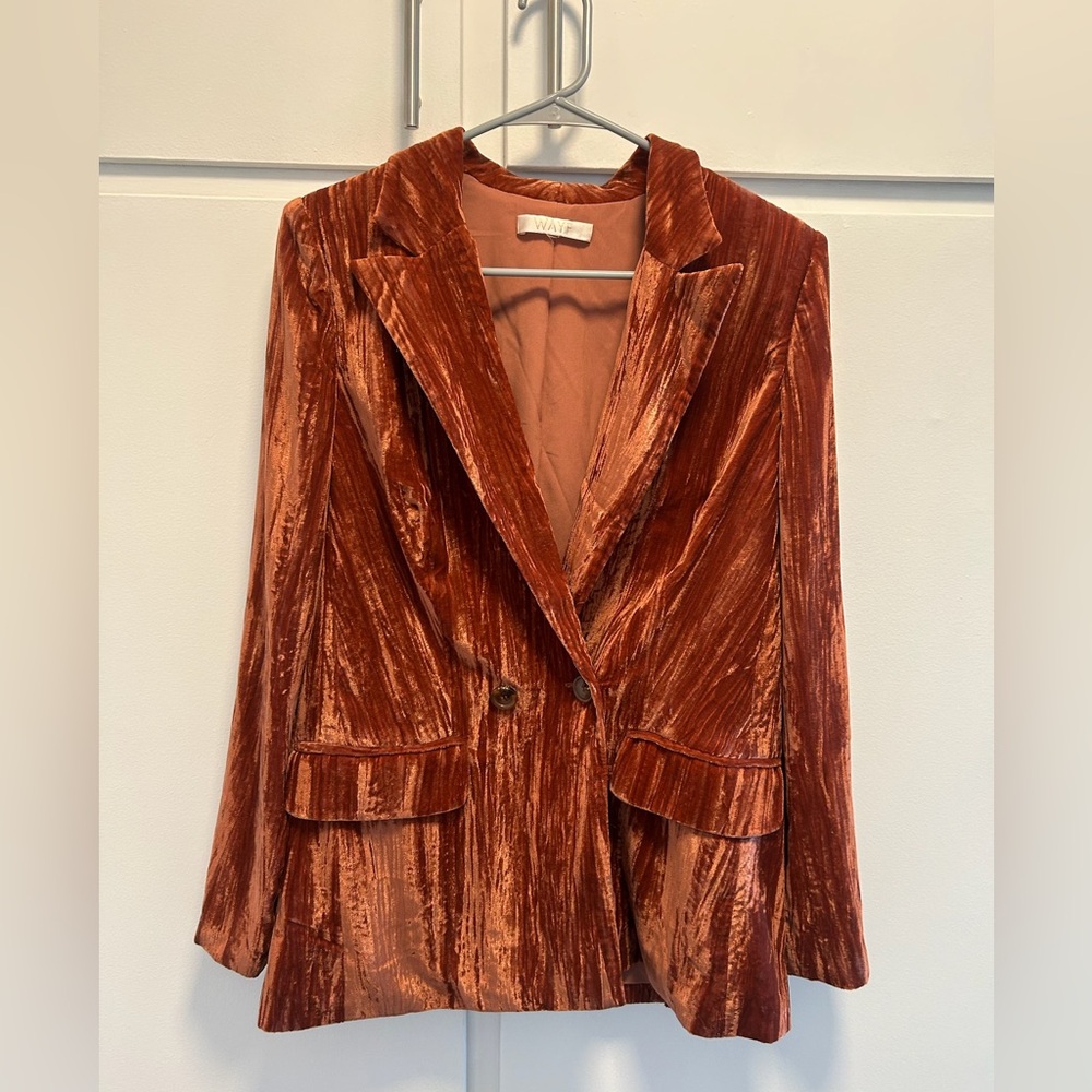Crushed velvet coral jacket